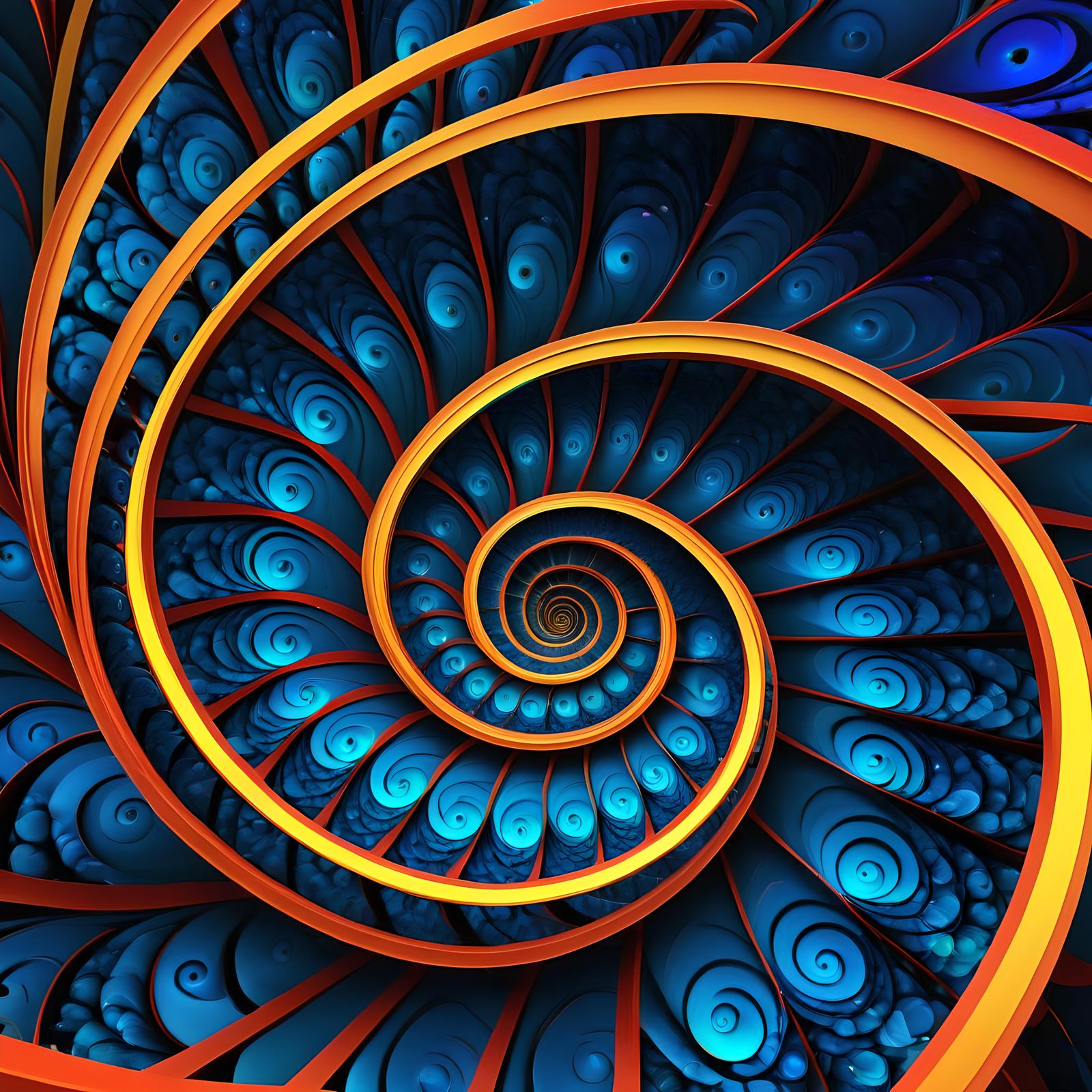 Abstract Fibonacci Spirals in Geometric Abstractionism