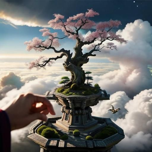 City in Clouds: Hyperrealistic Concept Art