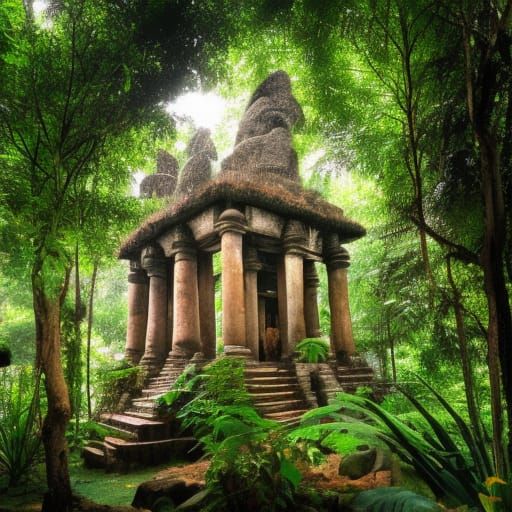Lush Jungle Temple Ruins
