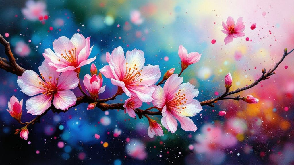 Ethereal Cherry Blossoms in Quantum Realm