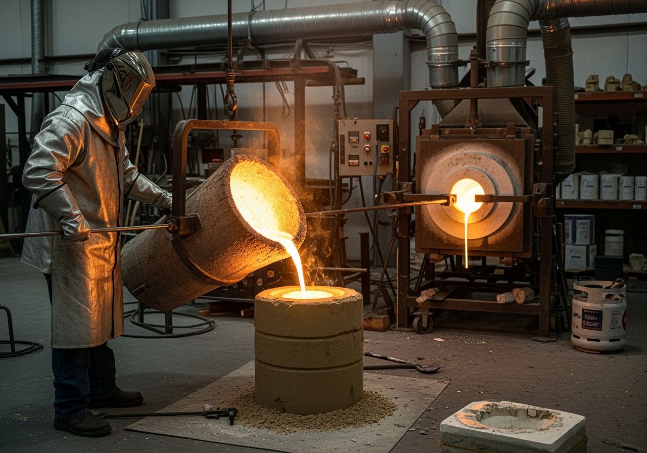 Molten liquid bronze