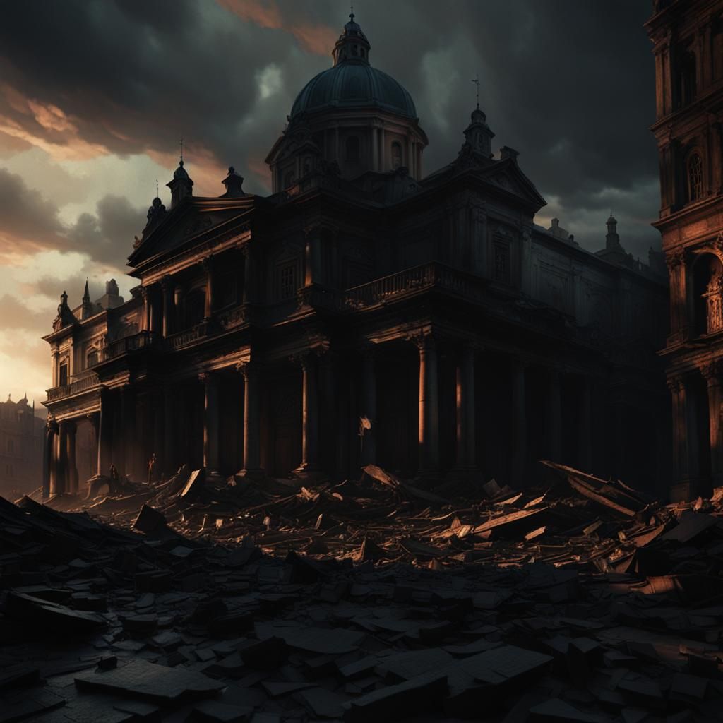 Dark Sting Rises in Baroque Digital Painting