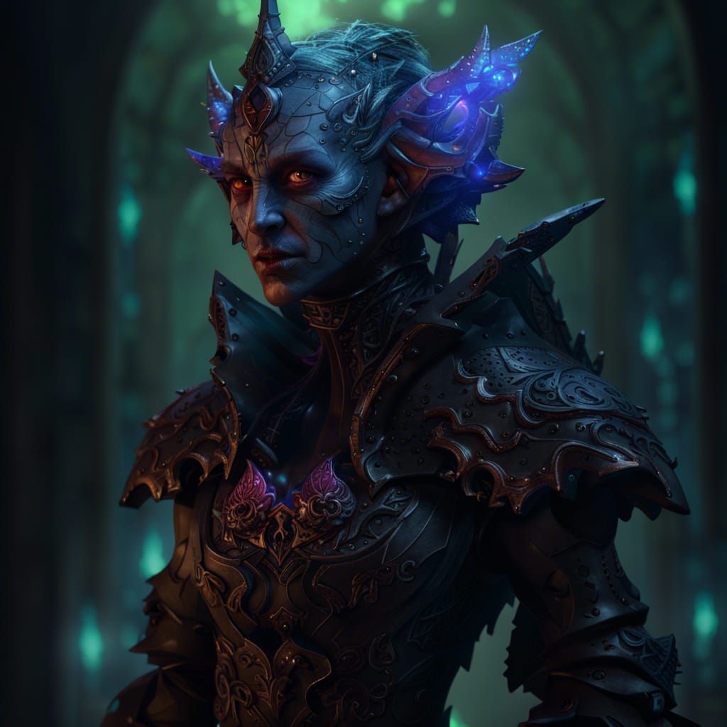 Detailed Changeling Character in Dark Fantasy Style