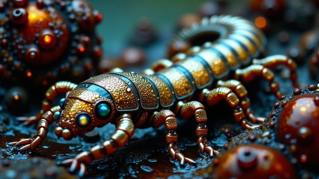 Ethereal Centipede in Fractal Mosaic