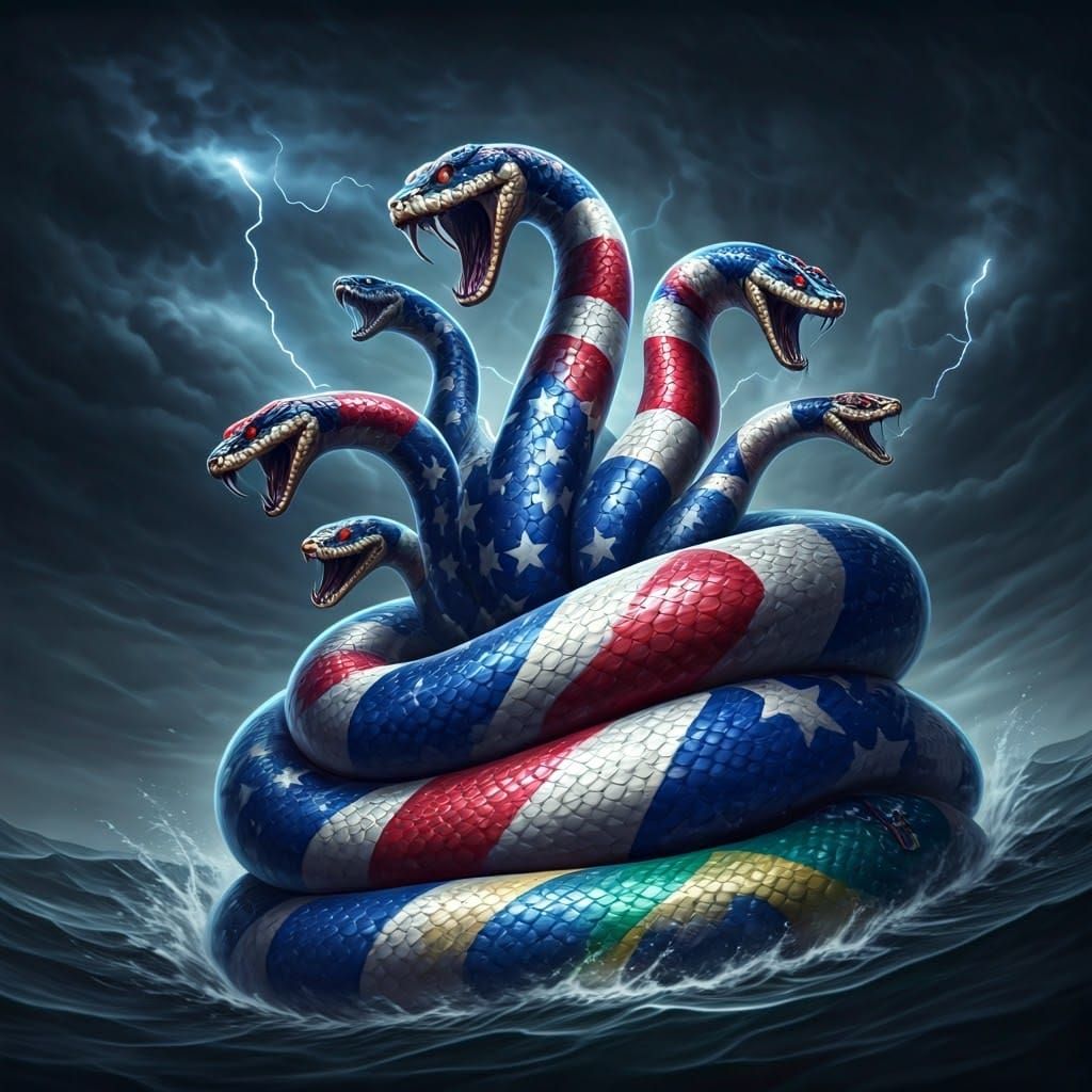 Gargantuan Patriotic Serpent Strikes Down Nations