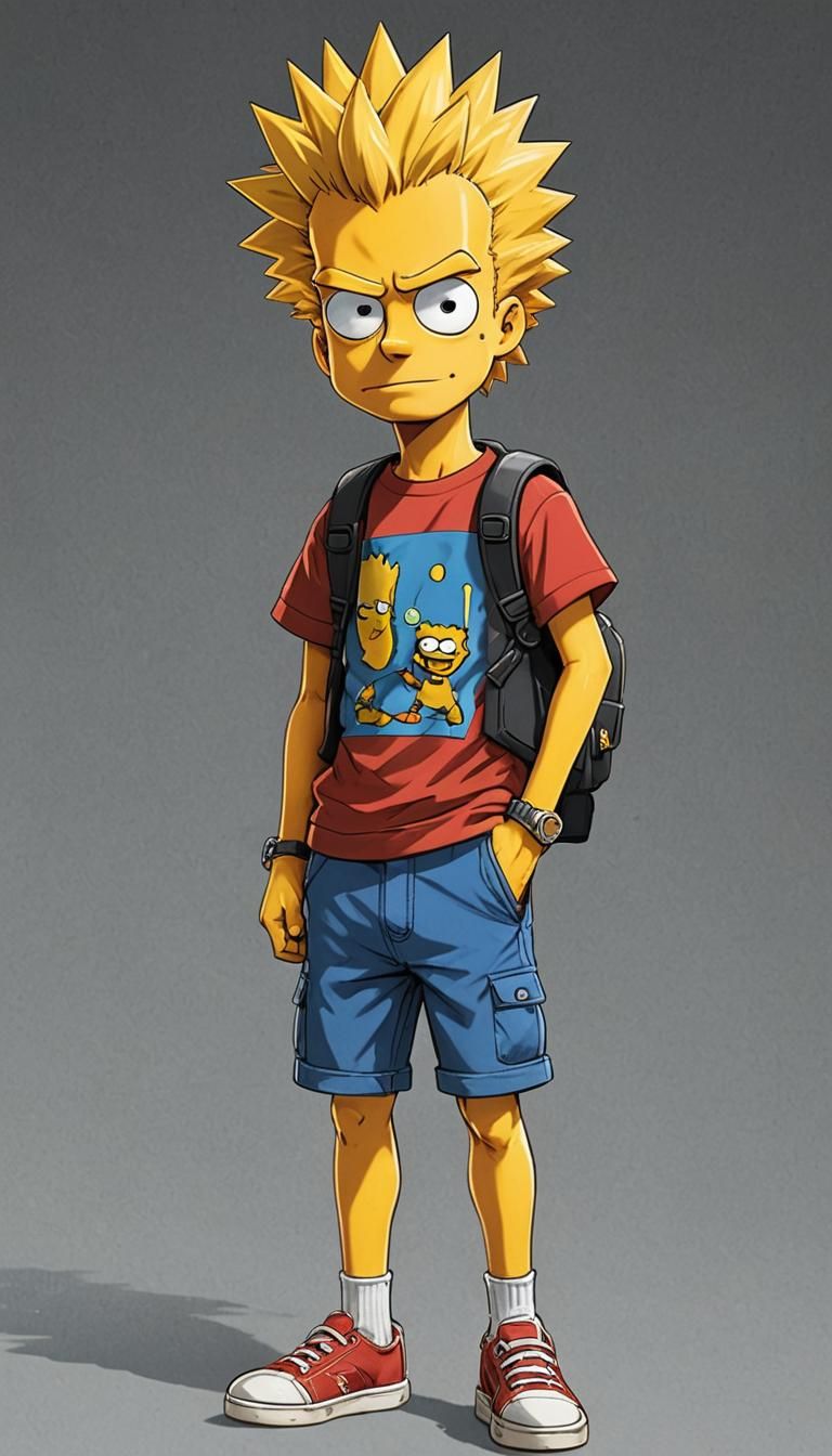 Bart Simpson Reimagined in Anime Style