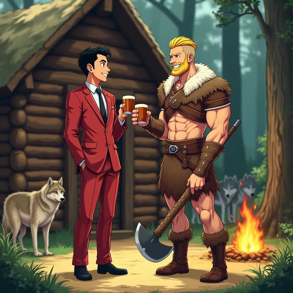 Indonesian Reporter Interviews Viking in Anime Style