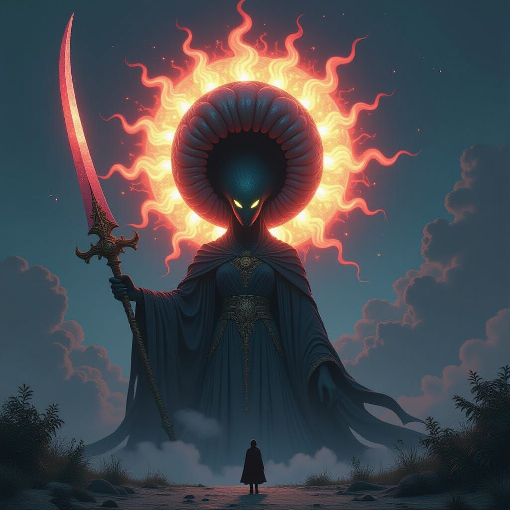 Cosmic Eldritch Being as Cervix Galaxy Art