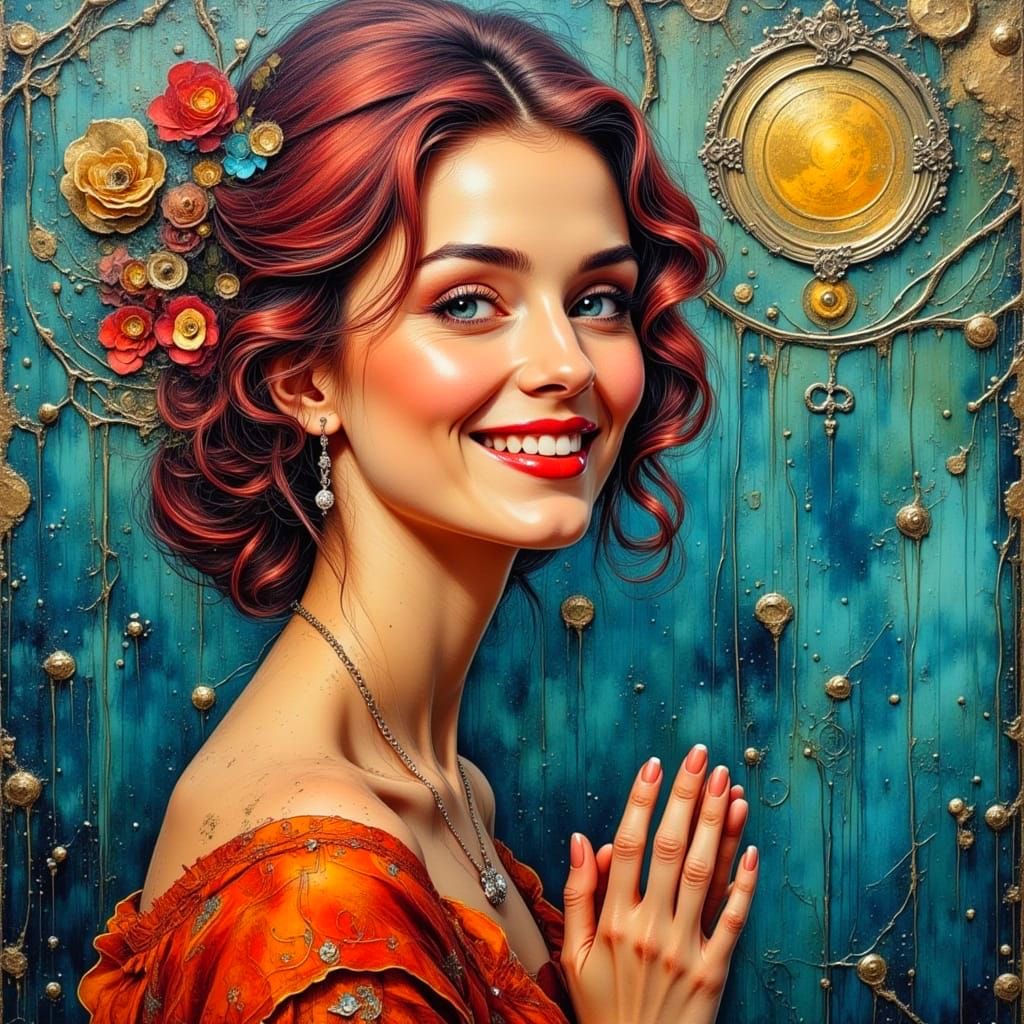 Ethereal Beauty in a Vibrant Dreamscape