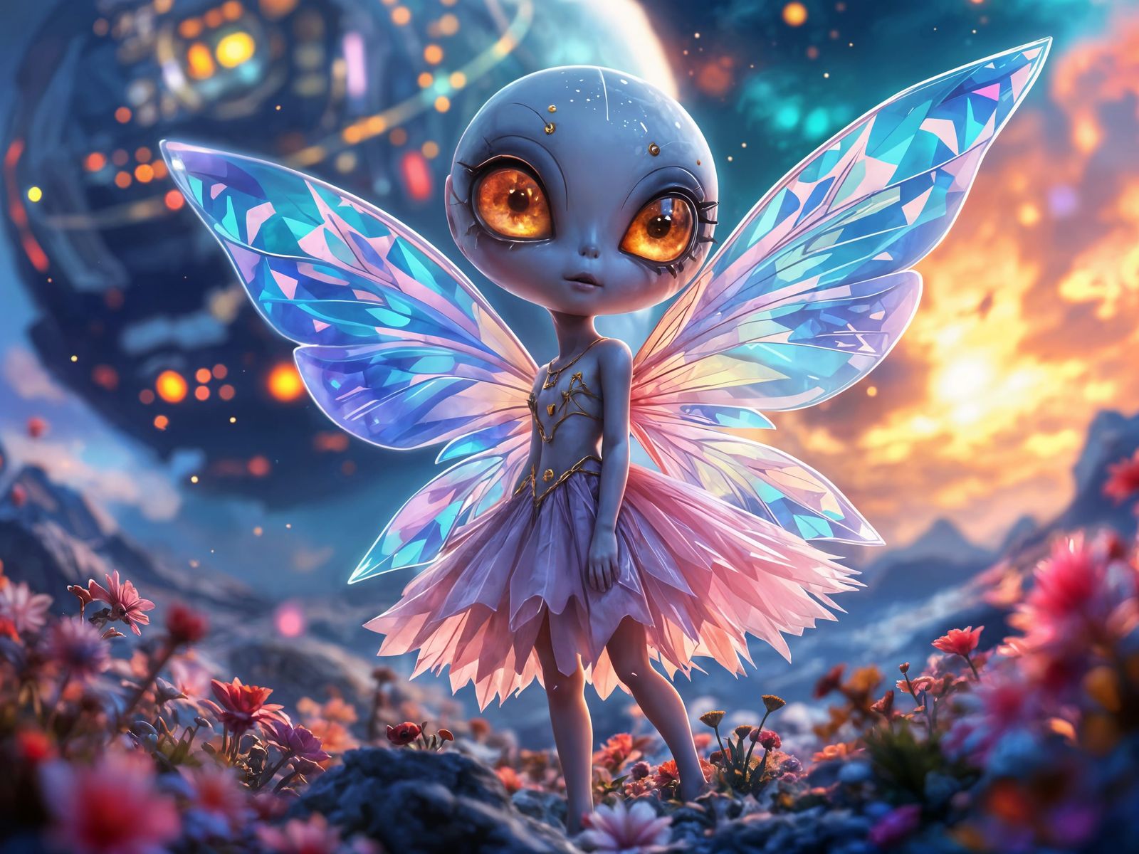 Sci-Fi Alien Fairy Princess in Dreamy Style