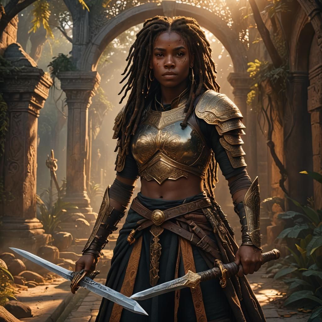 Powerful Black Woman Warrior Concept Art