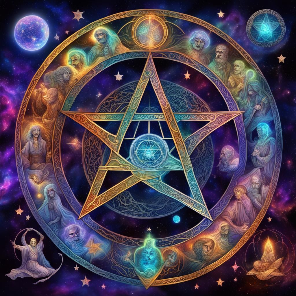 Discworld Witches: Holographic Astral Cosmic Illustration