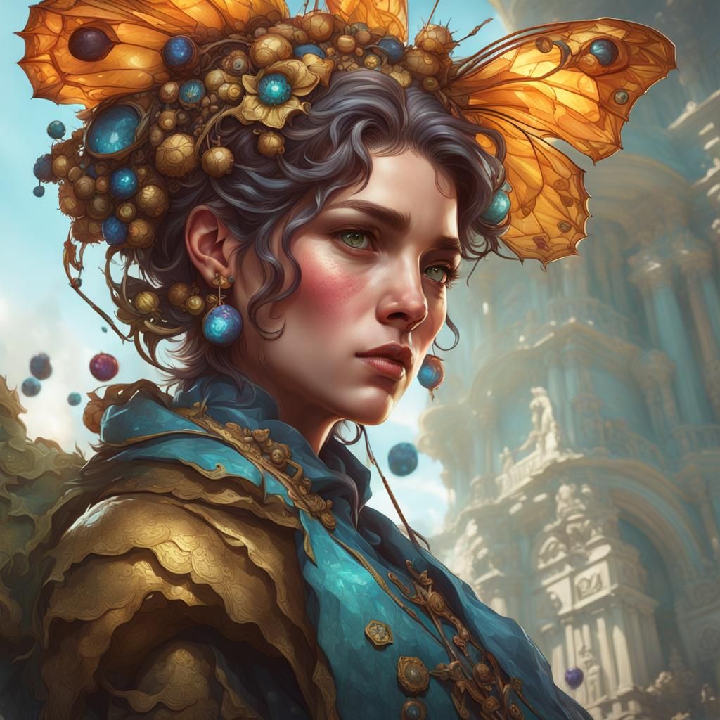Detailed Caterpillar Portrait by Rutkowski, Artgerm, and Muc...