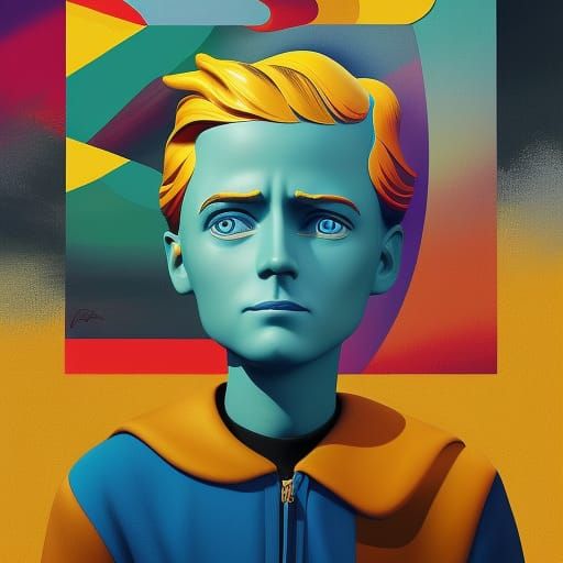 Little Prince Caricature in Pop Art Style