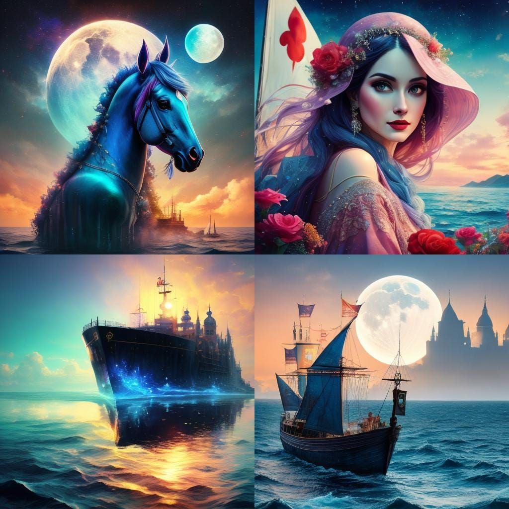 Surreal Nautical Dreamscape in Full Color