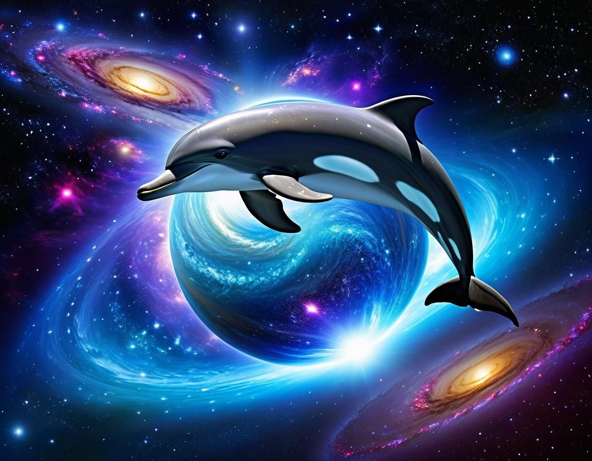 Luminous Dolphin Creates Cosmic Magic in Space