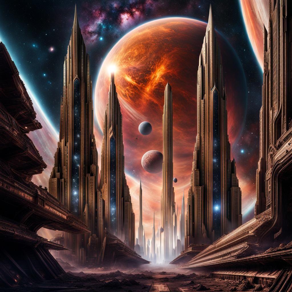 Art Deco Nebula in Post-Apocalyptic Space