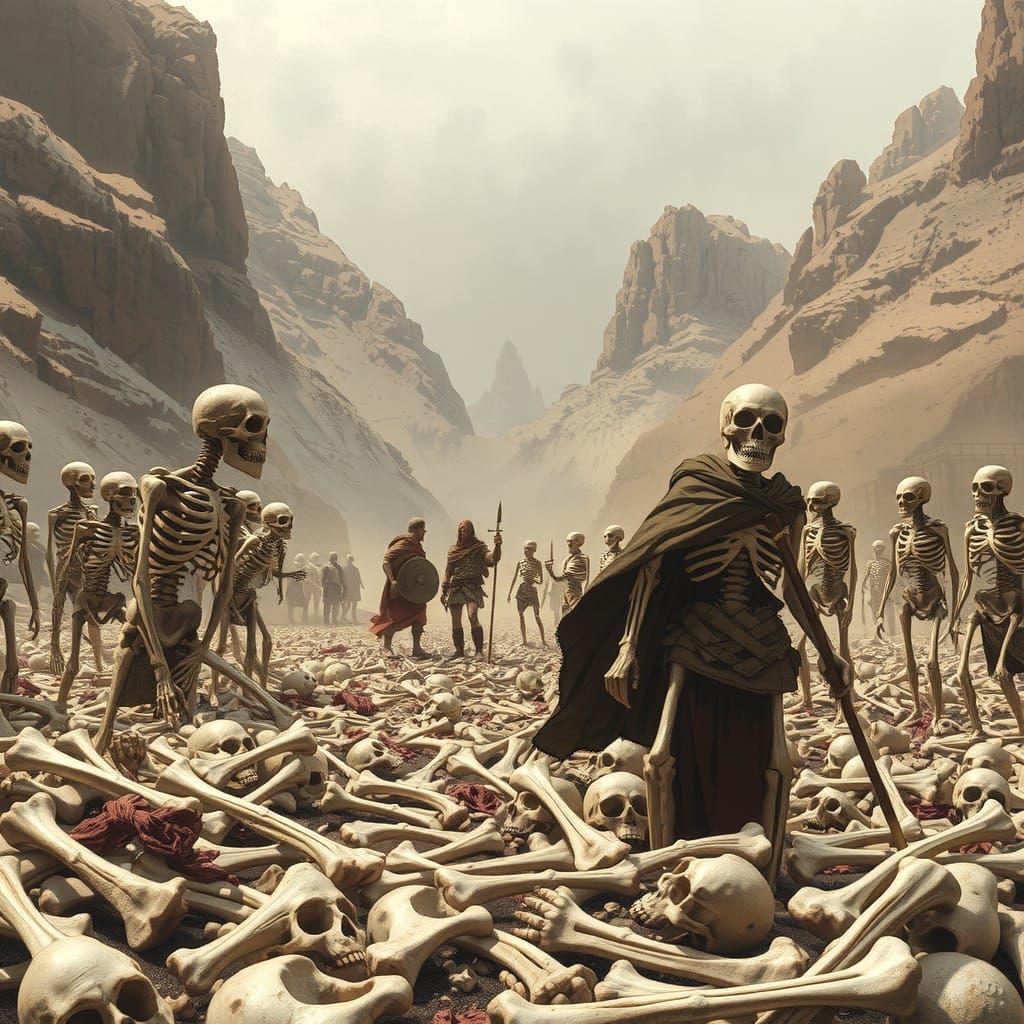 Valley of Dry Bones Reanimation, Dramatic Illustration