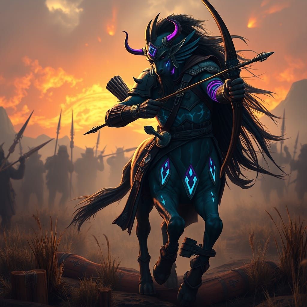 Centaur Warrior on Battlefield