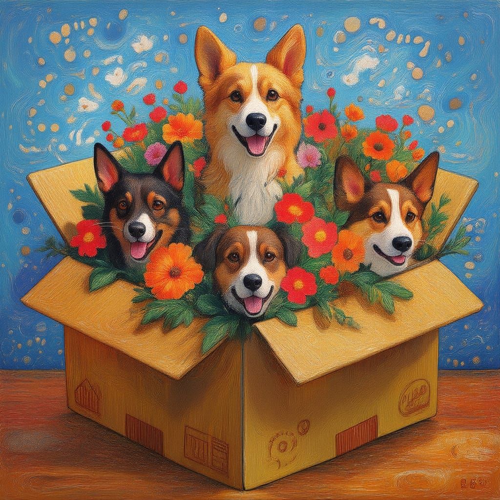 Bouquet of Flowers in Impressionist Gouache Style