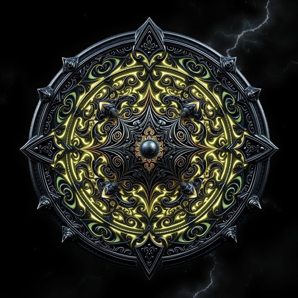 Eldritch Azathoth Shield in Majestic, Ornate Detail