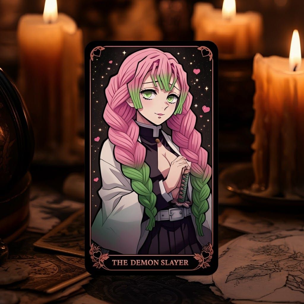 Mitsuri Kanroji Tarot Card: Demon Slayer Art