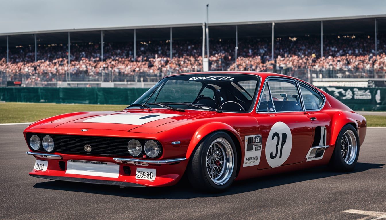 Retro-Modern Sports GT Car in Rosso Corsa Paint