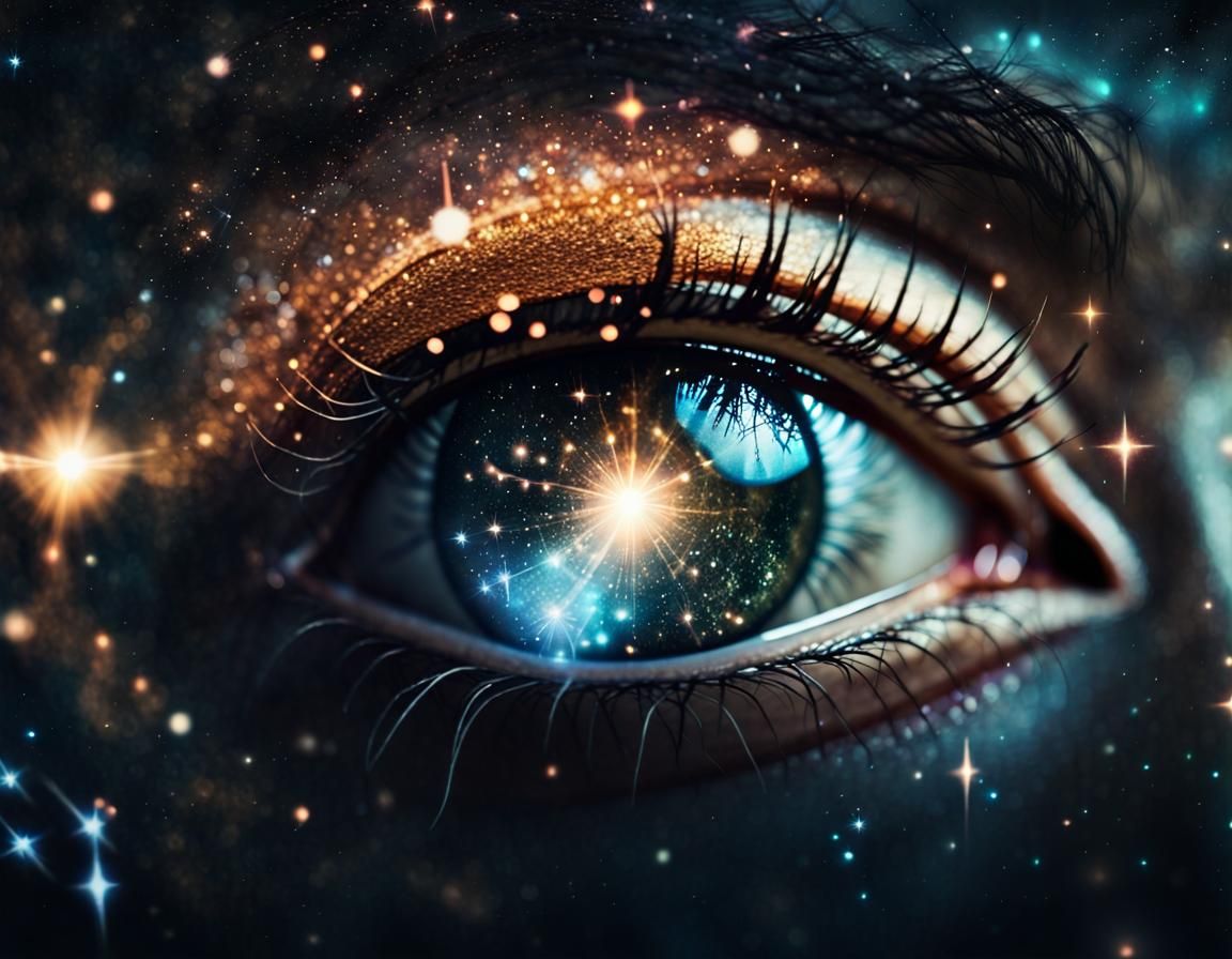 Sparkling Galaxy Eye: Detailed Fantasy Concept Art