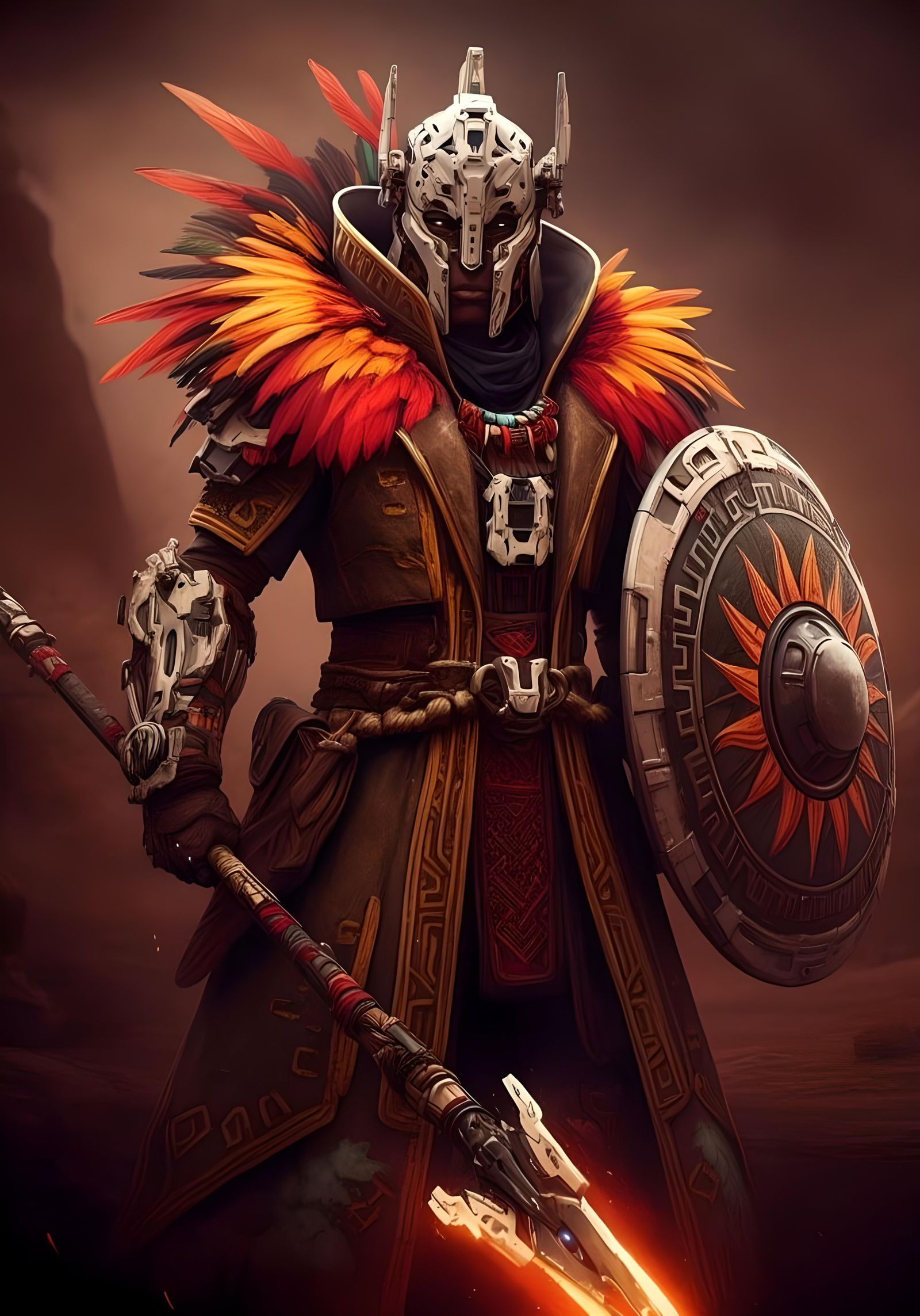 Elite Carja Soldier in Bronze and Gold Armor