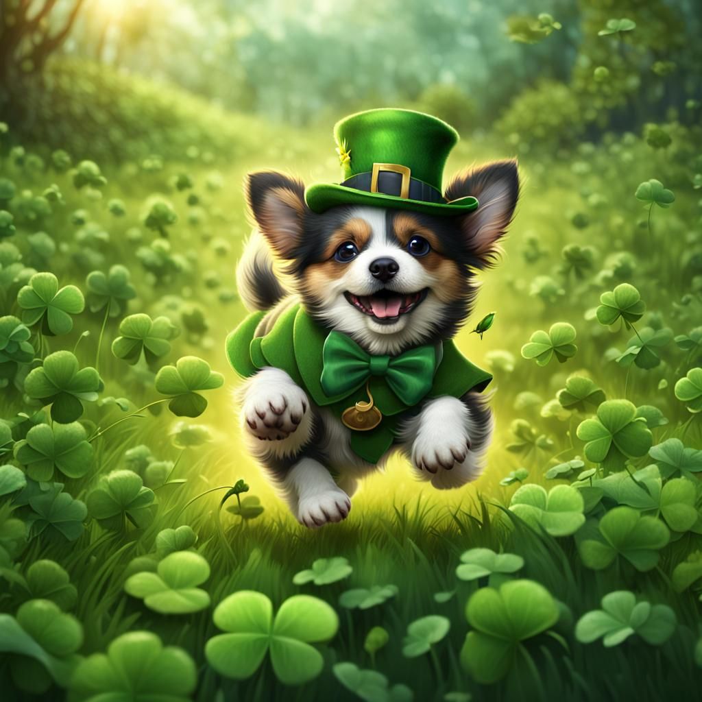 Leprechaun Puppy Chase in Clover Field