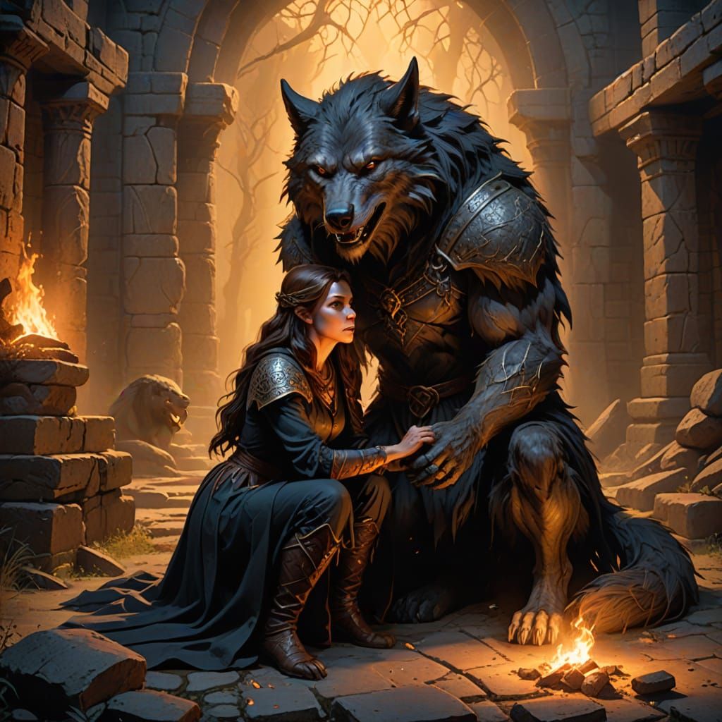 Mystical Encounter in Ancient Ruins: Werewolf Meets the Sorc...