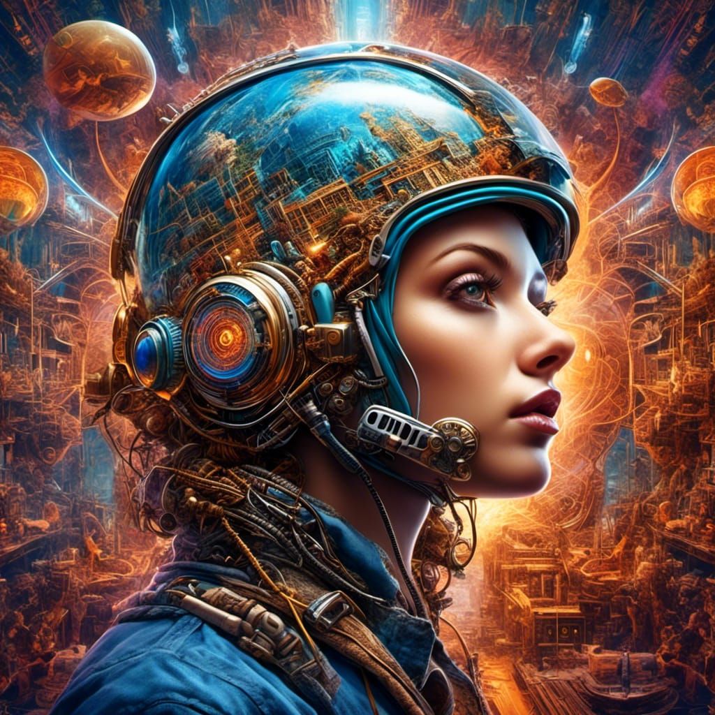 High Voltage Street Art Collage With Fractal Elements