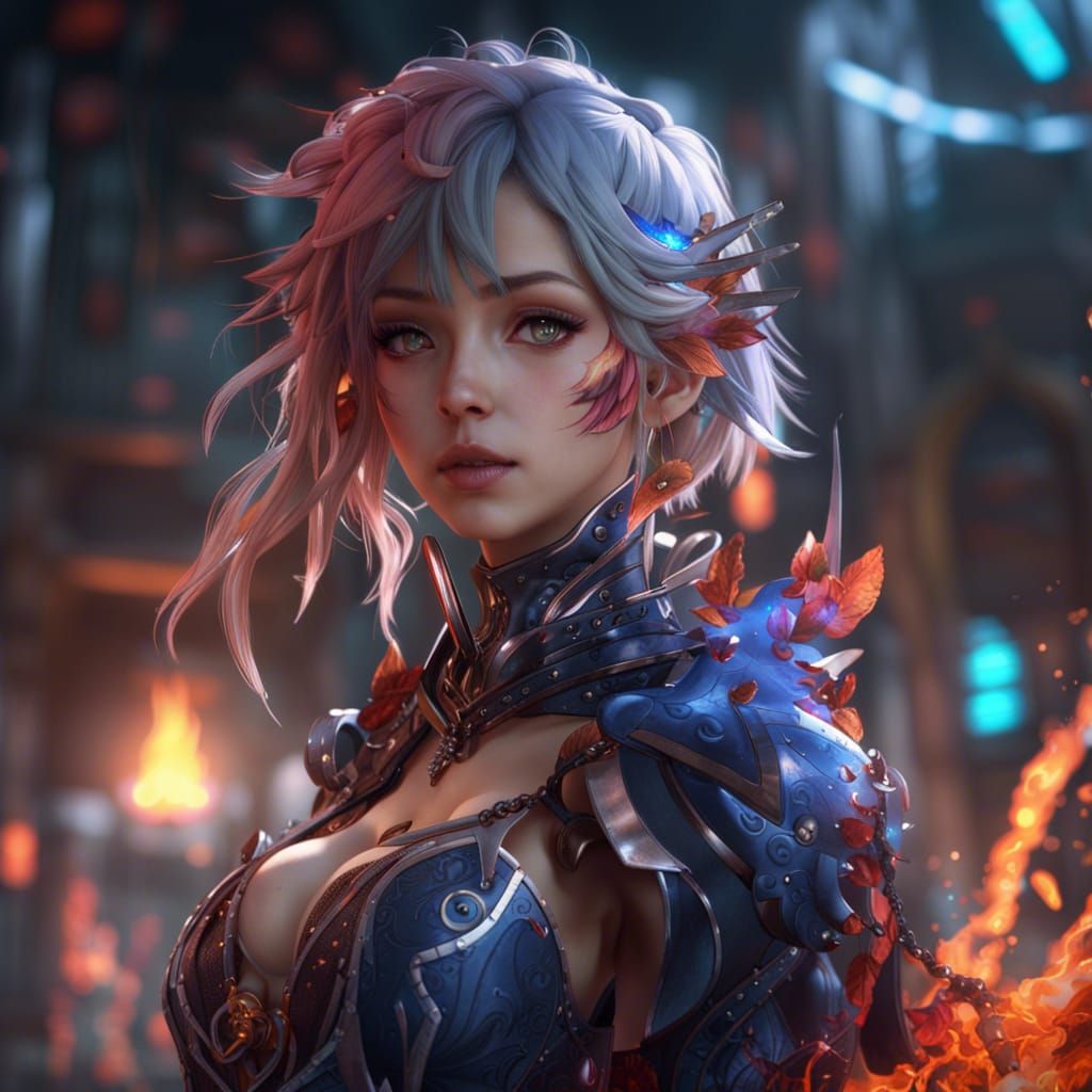 Anime Girl in Detailed Fantasy Art Style