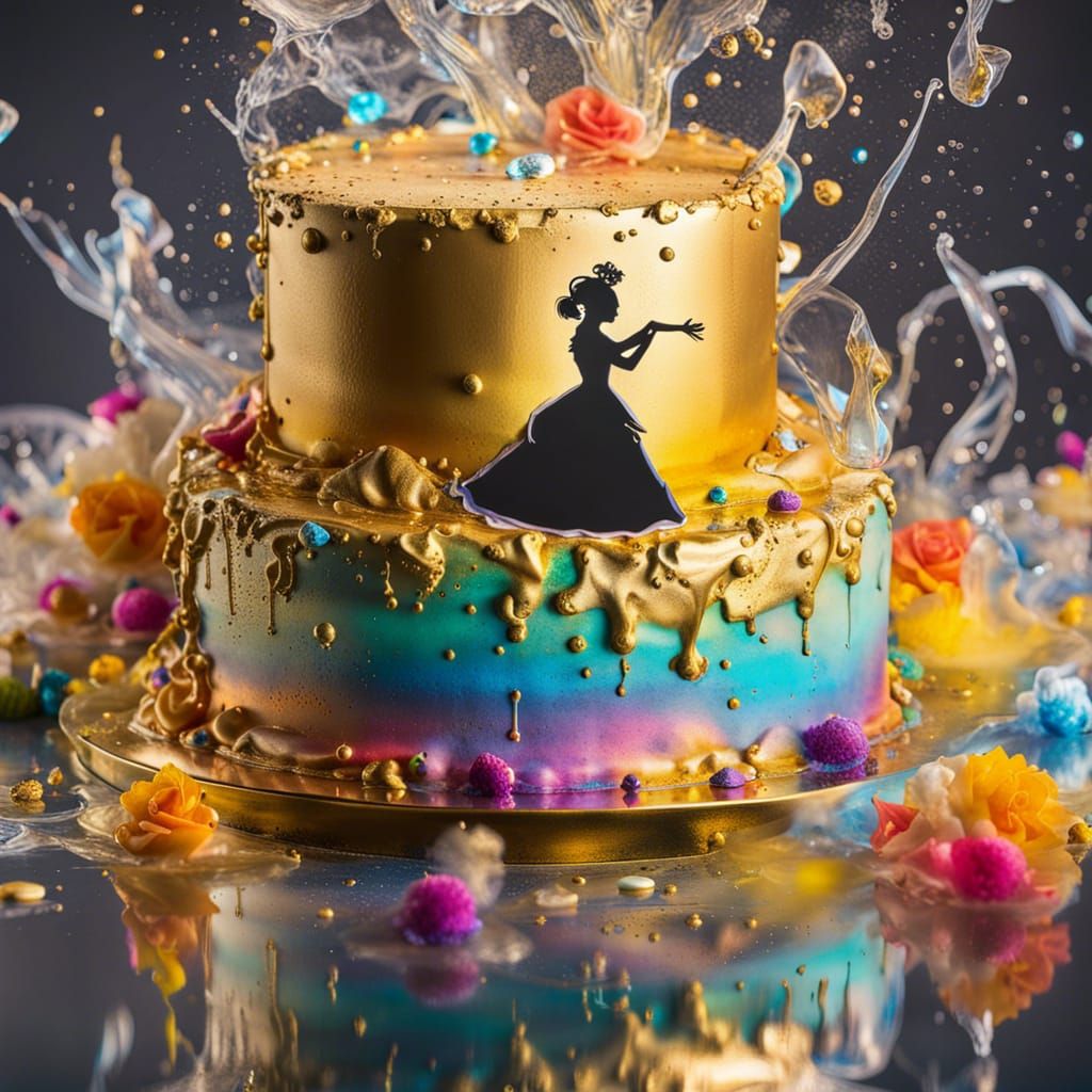 Banksy Style Ethereal Wedding Cake with Dissolving Ink