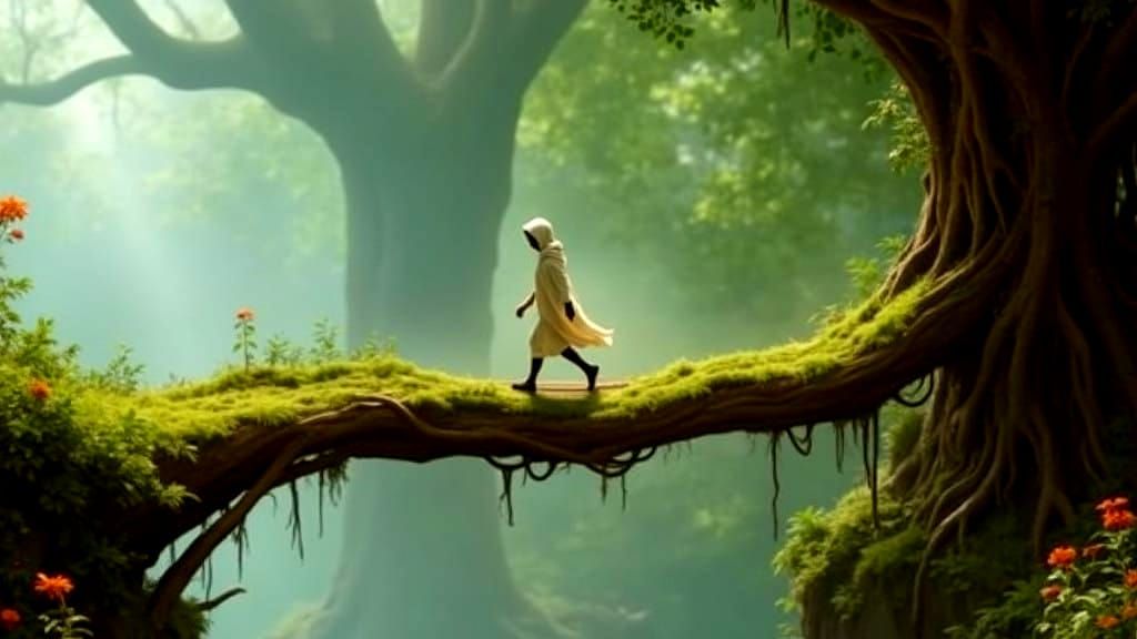 Epic Tree Walkway in a Mossy Forest