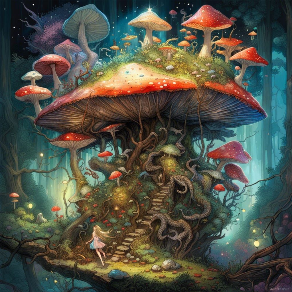 Glittering Fairies in Toadstool Forest: Fantasy Masterpiece