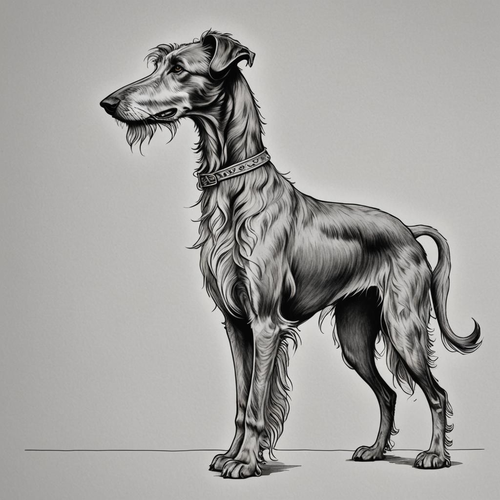 Scottish Deerhound and Liberty Bell Coloring Page