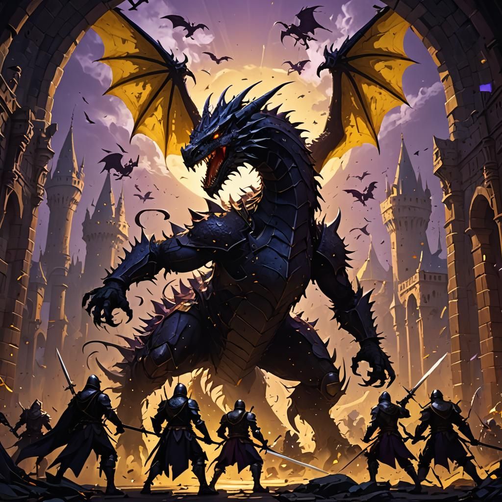 Knights Versus Dragon: Dark Fantasy Battle