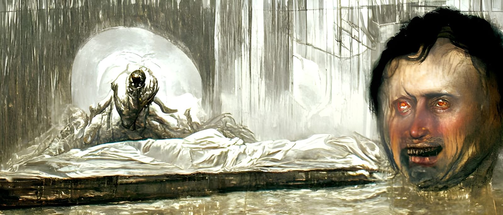 Nightmare Sweating: Horror Art Illustration