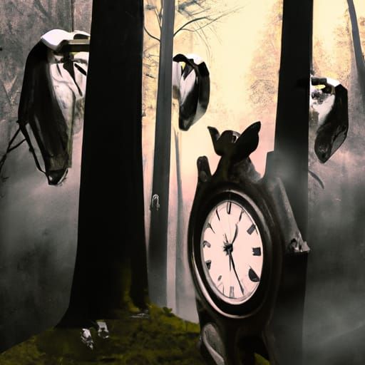 Winged Clocks in Sinister Forest
