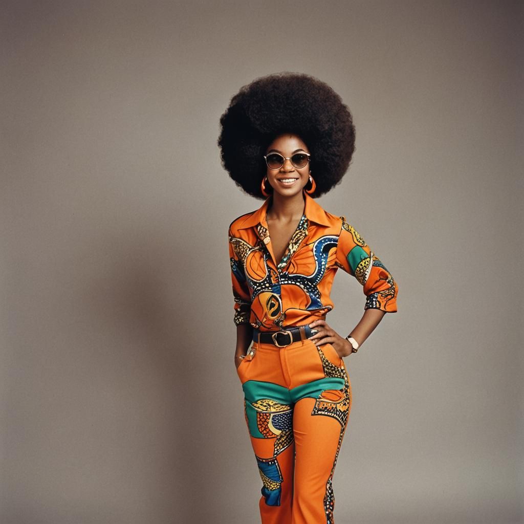 Retro 1960s African American Fashion Illustration