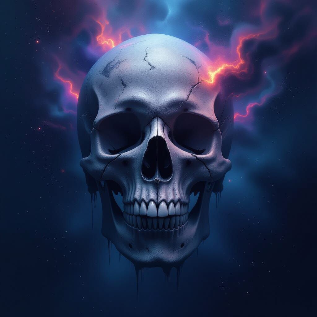 Ancient Skull Nebula in Cosmic Void