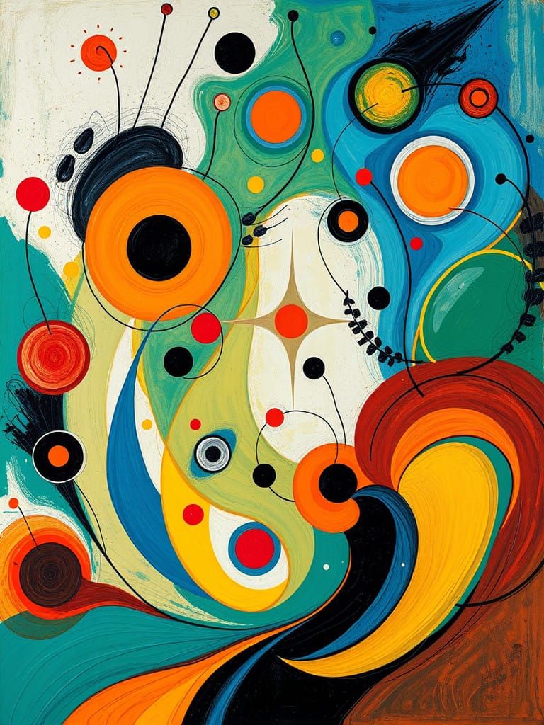 Surrealist Masterpiece in Vibrant Colors and Whimsical Forms