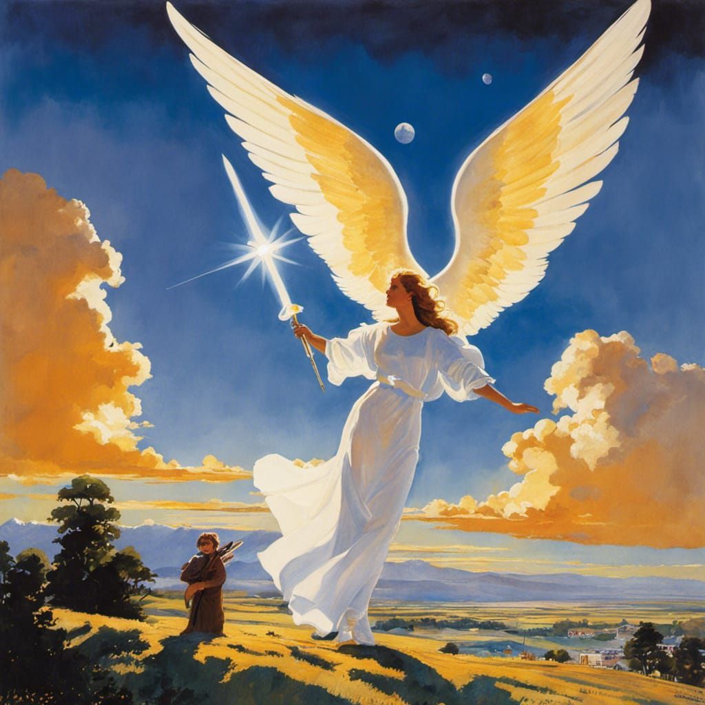 Angelic Figure in Space Art Style