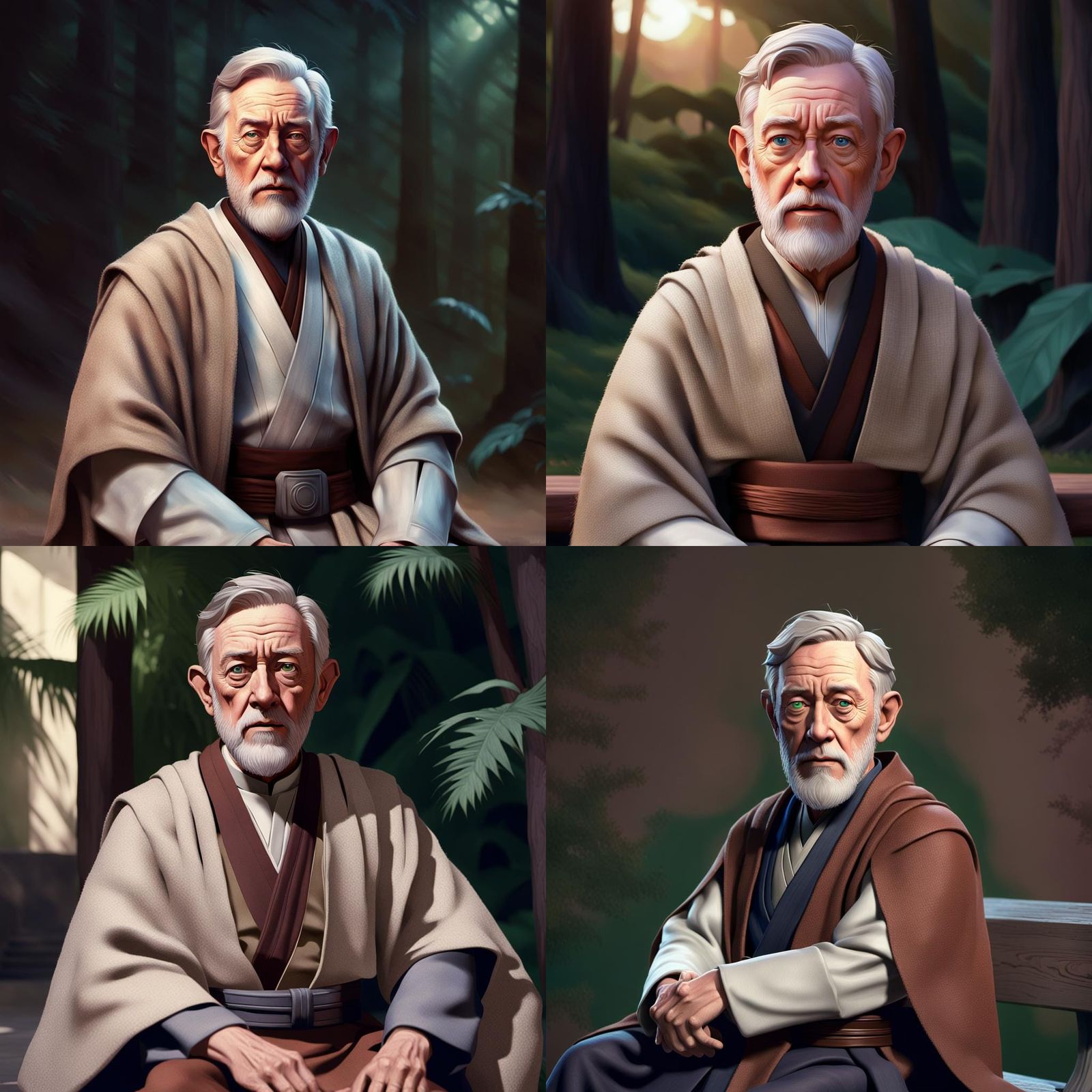 Obi-Wan Kenobi Animated on Yavin Four as 3D Art