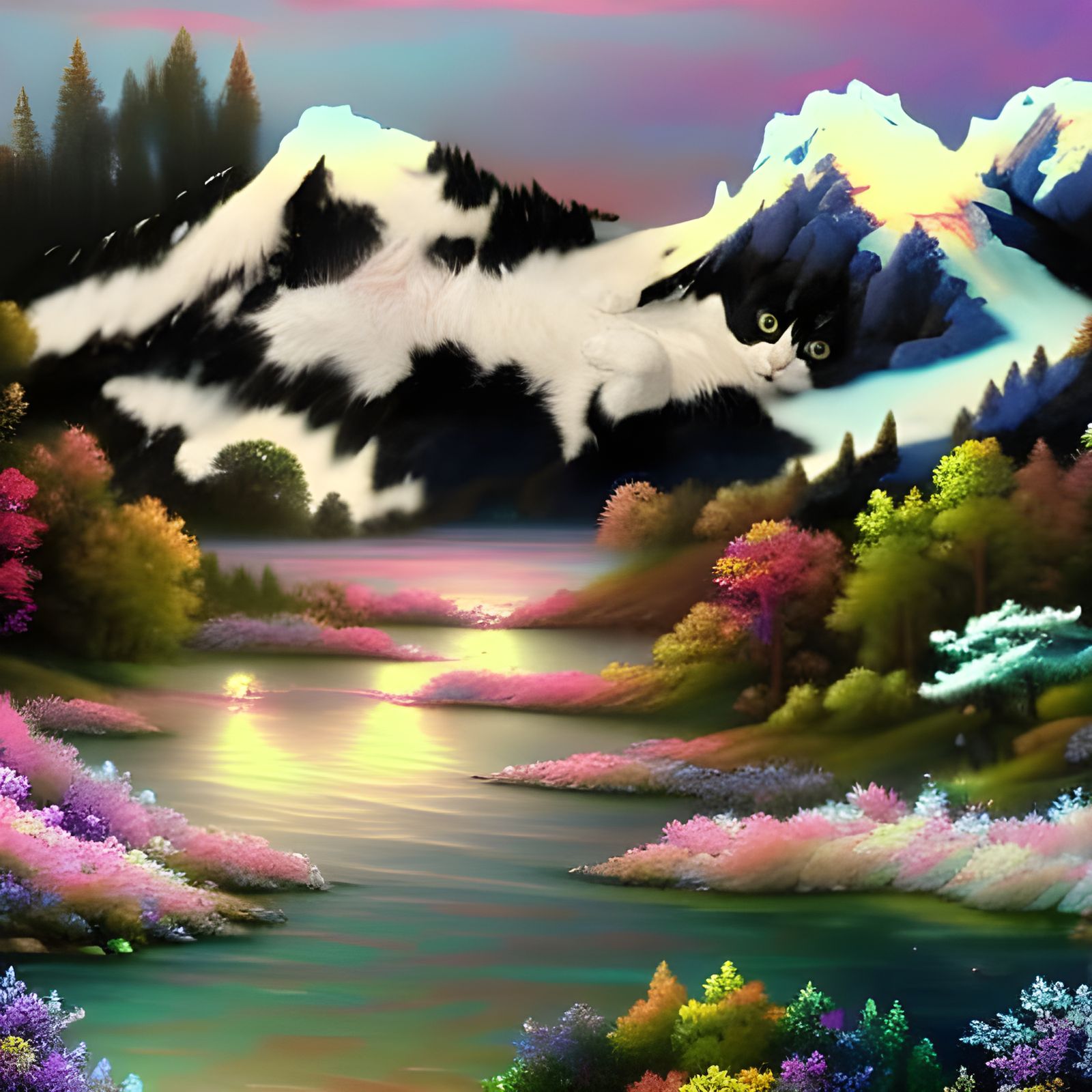 Ethereal Snow Mountains in Fantasy Style