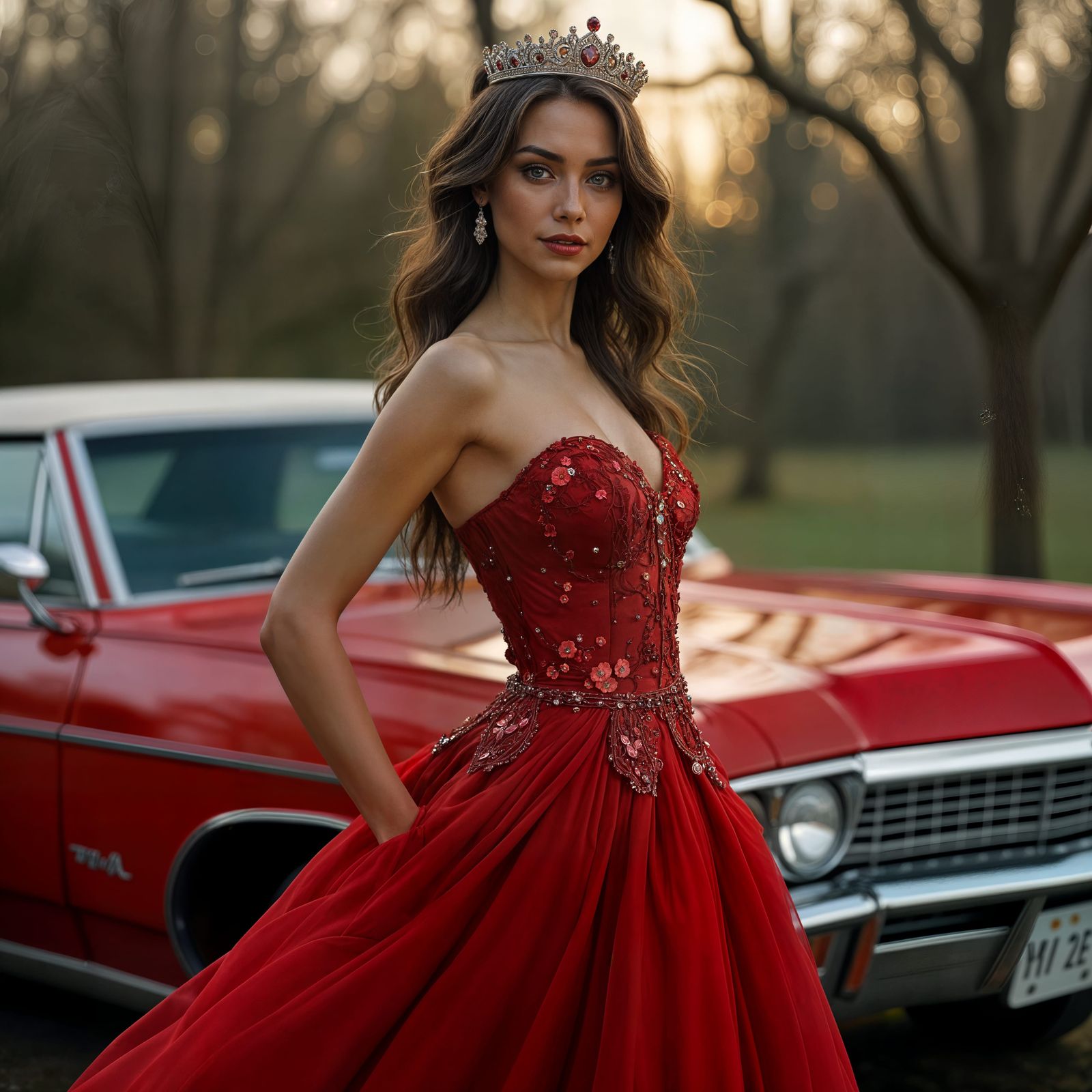 Regal Princess in Vintage Chrome and Ruby Red