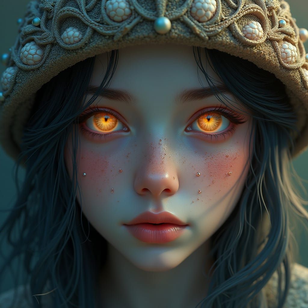 Serene Fantasy Girl in Meticulous Matte Painting