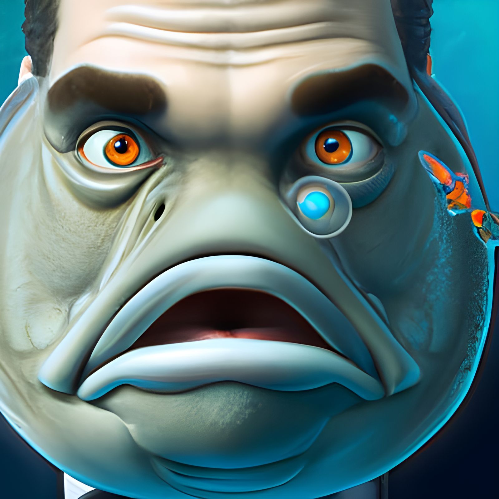 Handsome Fish-Man Concept Art in 3D