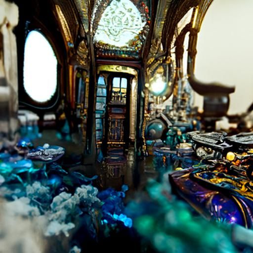 Mysterious Room in Jules Verne Style: Metal and Machines